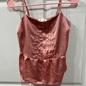 Monteau Rose Pink Sati Peplum Cami Tank Top M